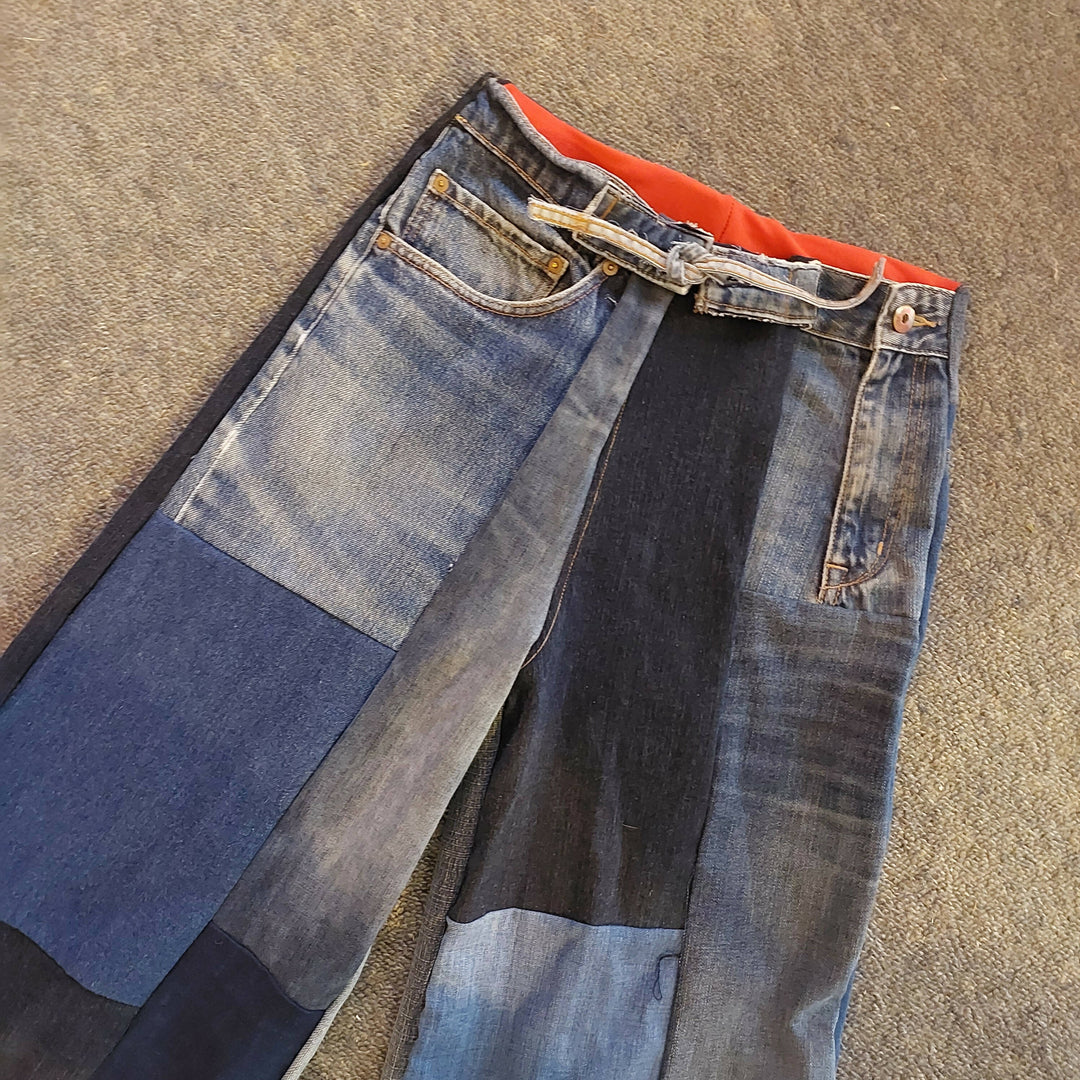 Patchwork Upcycled Denim Jeans