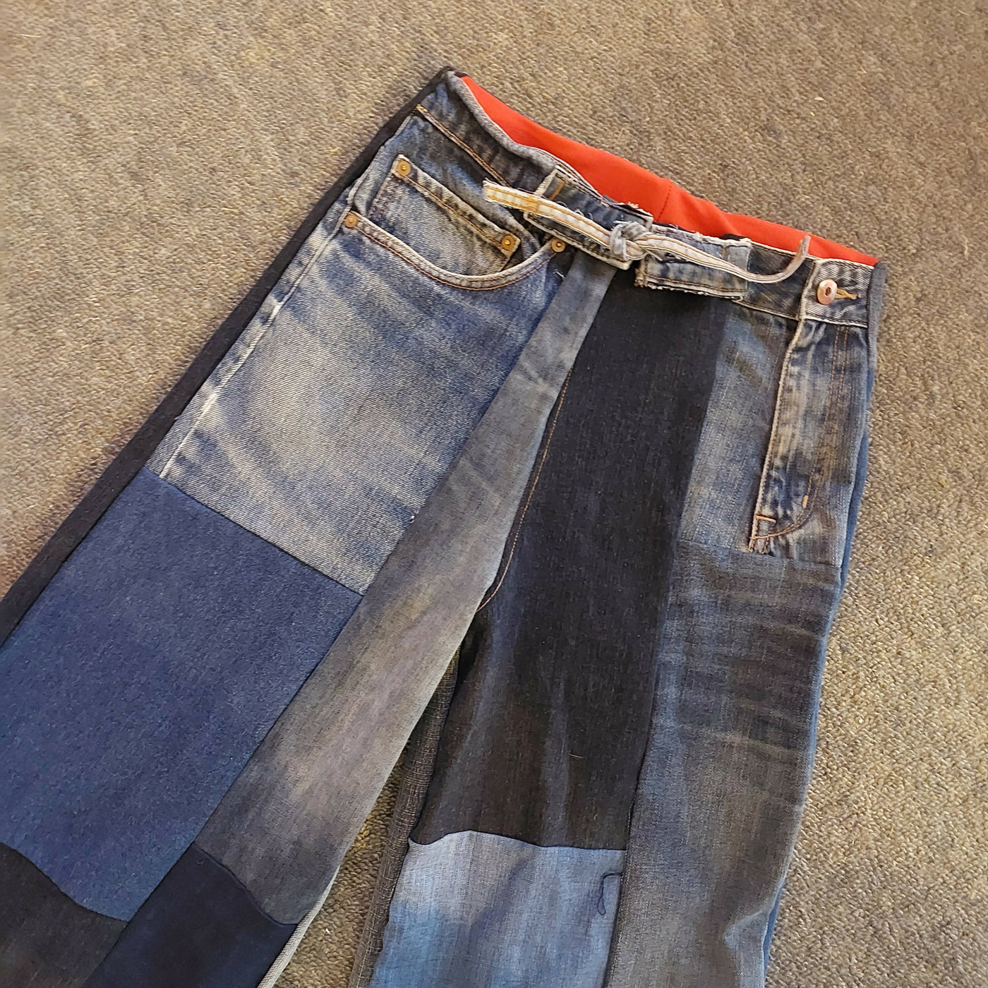 Patchwork Upcycled Denim Jeans