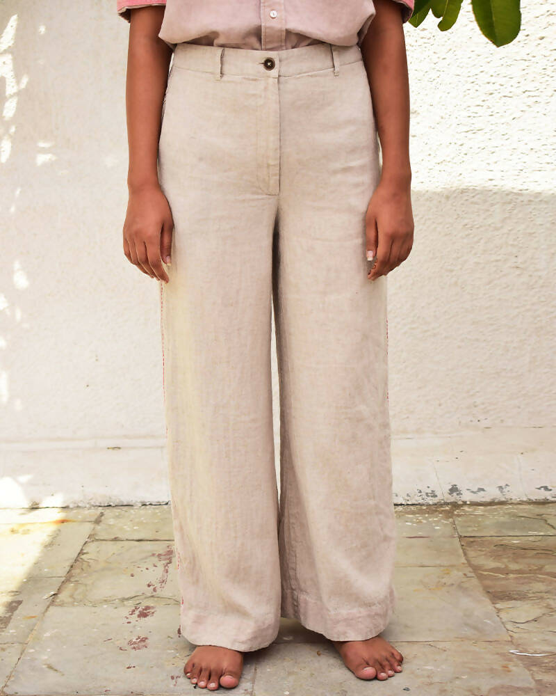 Unisex Raw Linen Trousers