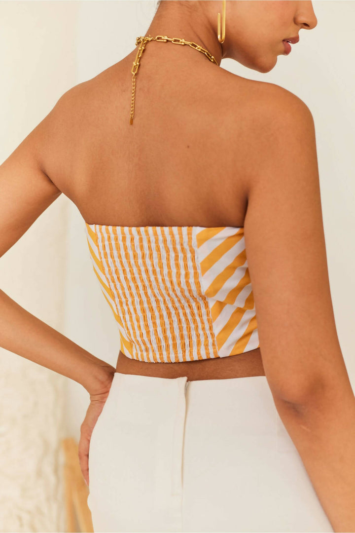 Yellow Striped Tube Top