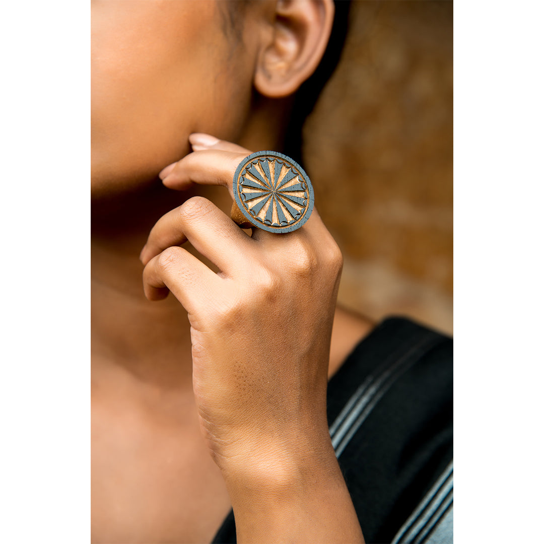 Ring in Brown is a wooden unisex ring handcrafted using reclaimed teak wood.