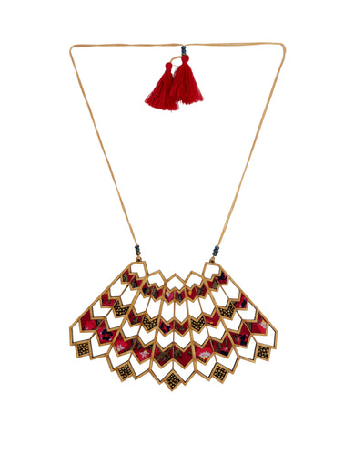 Red Wave Pattern Necklace