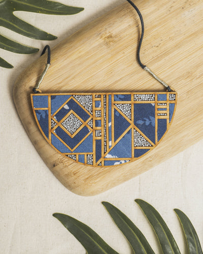 Printed Wooden Maze Necklace