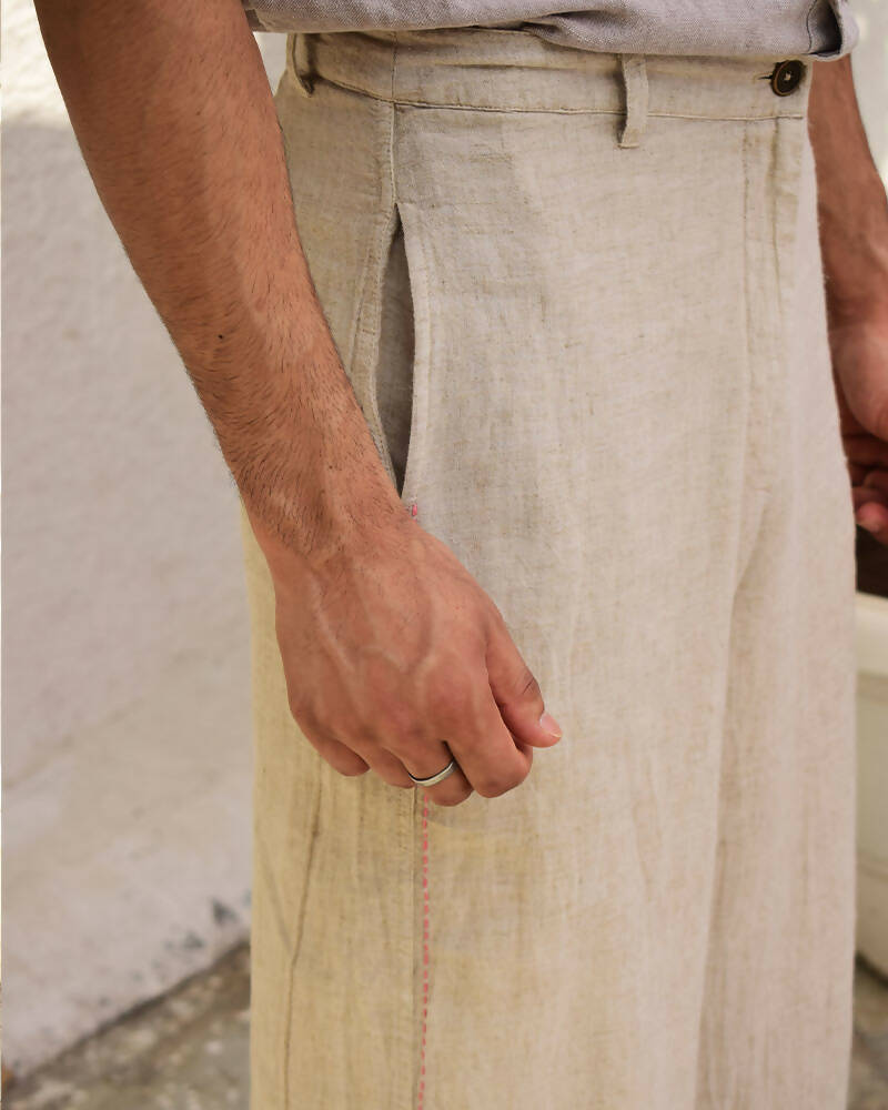 Unisex Raw Linen Trousers