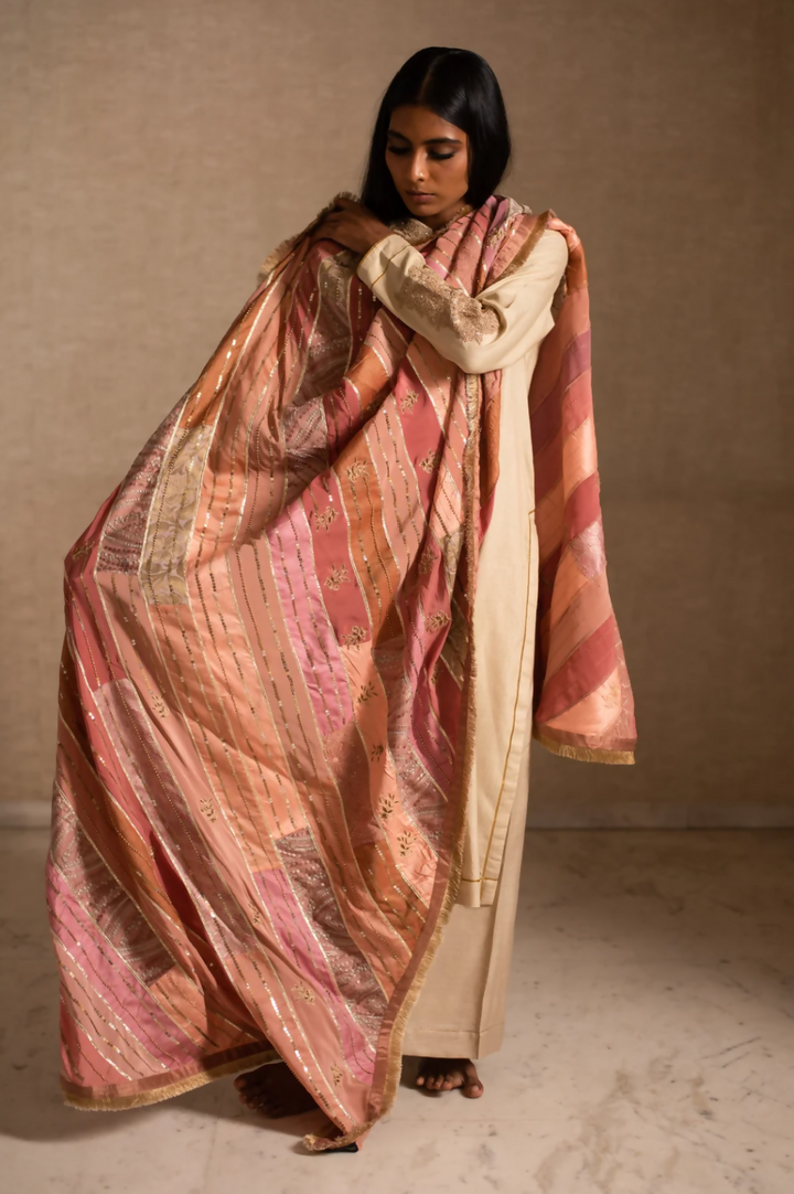 Pink-Beige Dupatta