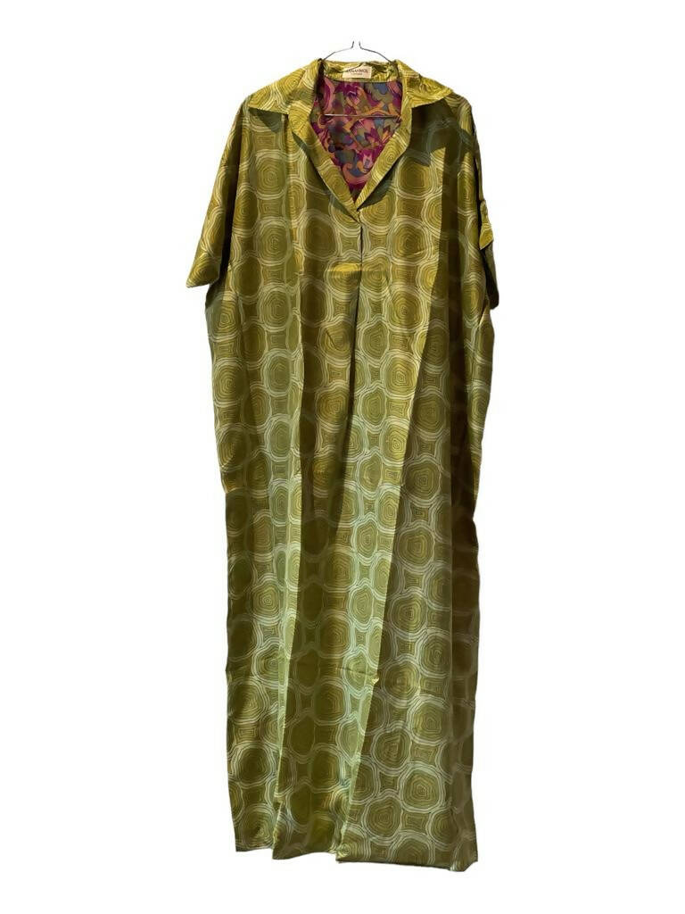 Green Vintage Silk Kaftan