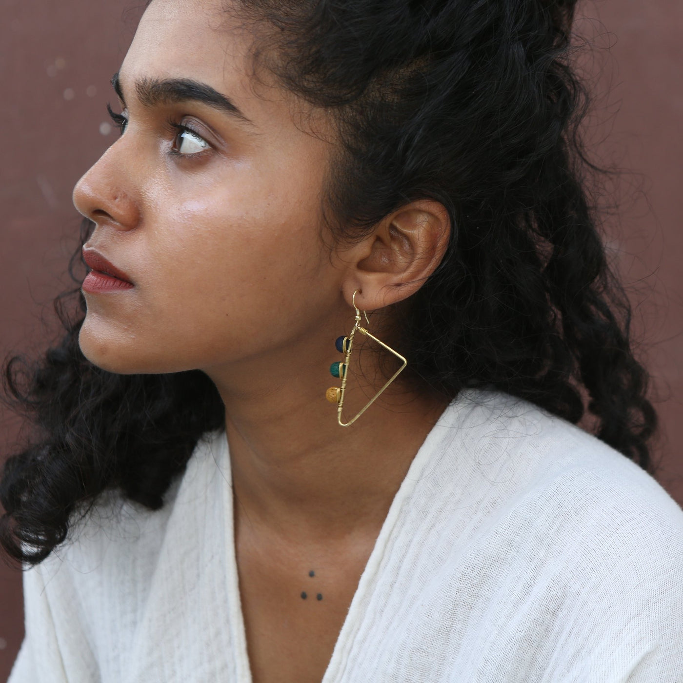 Triangle Beaded Earrings
