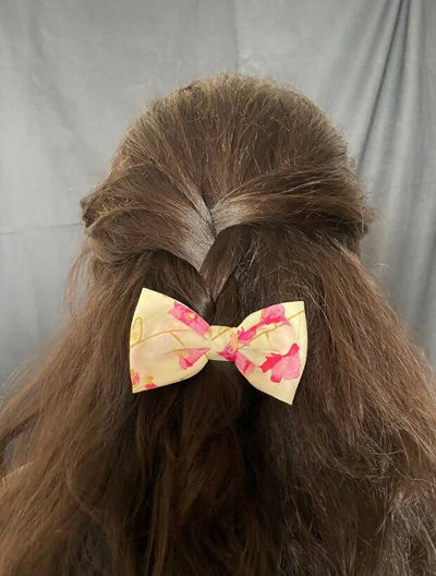 Pink Print Bow Clip