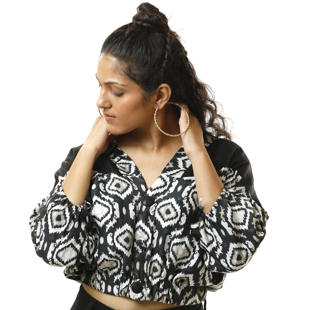 Monochrome Bomber Jacket – REFASH