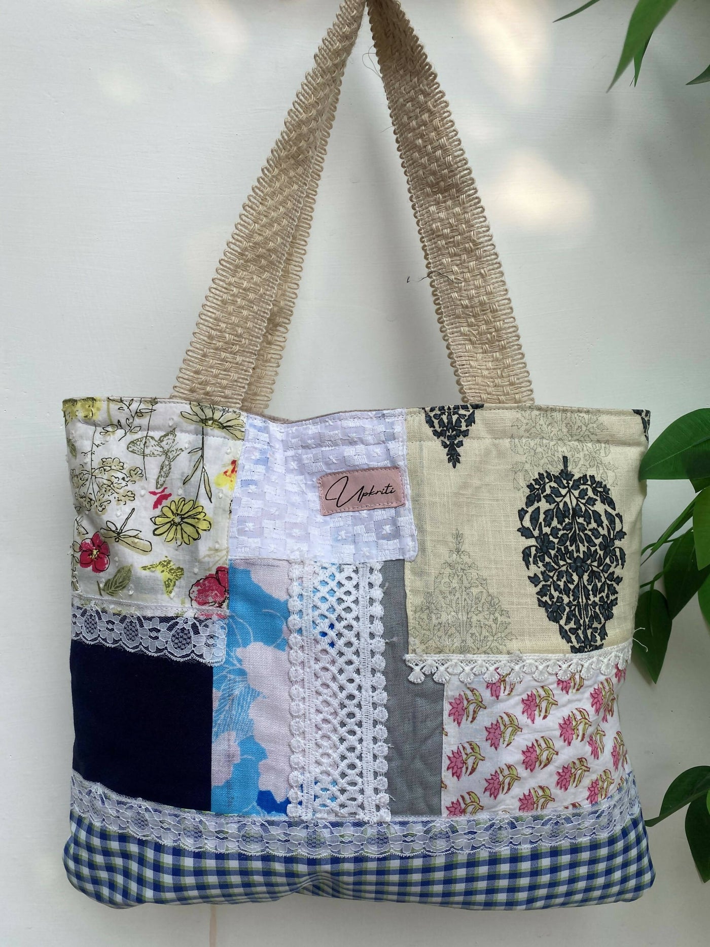 Patch Work Lace Tote Bag