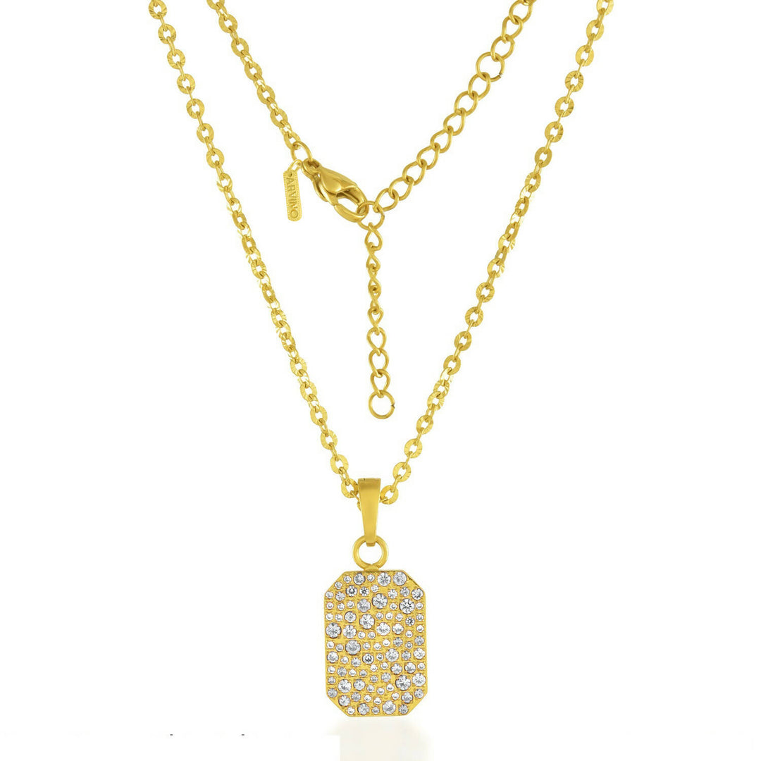 White Gems Classic Bullion Charm Necklace