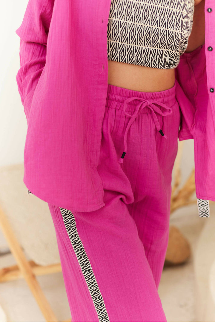 Pink Pants With Tape Detail