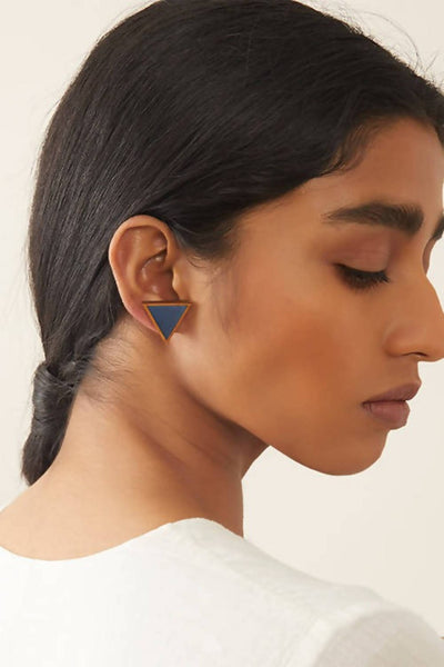 Two in One Blue Triangle Earring