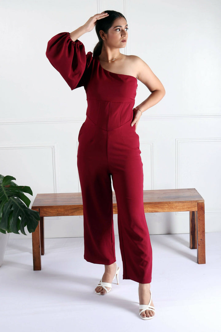 Cersie Wine Red Jumpsuit