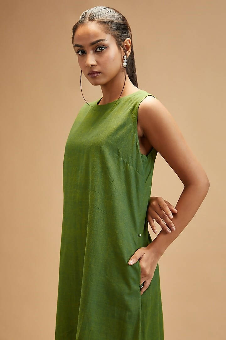 Basil Green Sleeveless Dress
