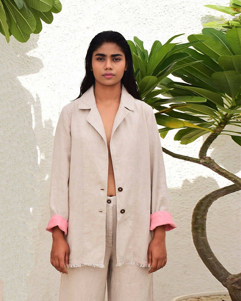 Unisex Raw Linen Jacket