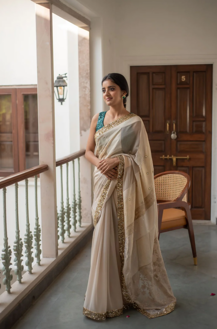 Beige Sari