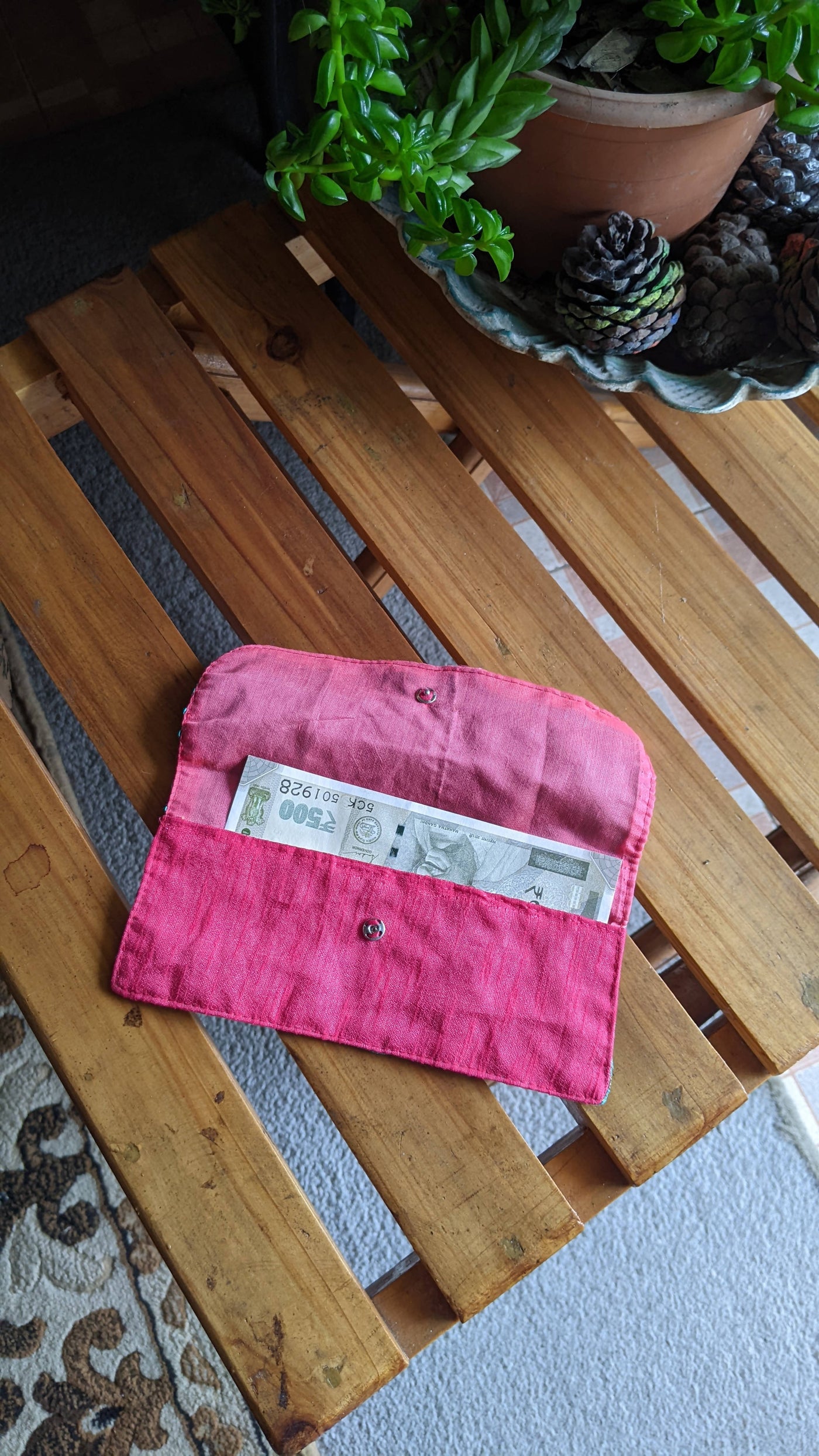 Saxe Pink Fabric Envelope