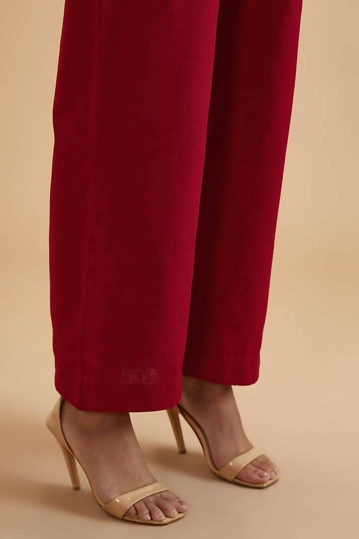 Scarlet Red Wide Leg Pants