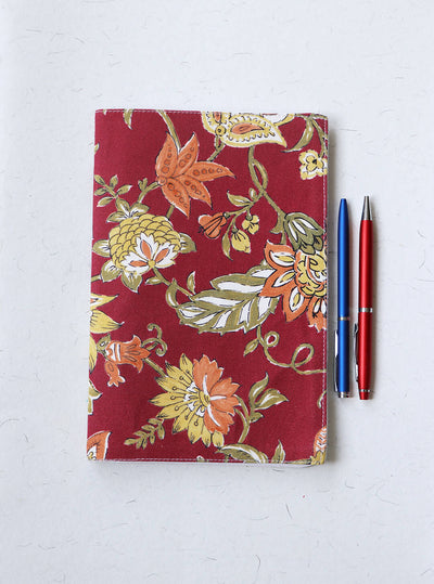 Handmade Red Printed Soft Cover Notebook
