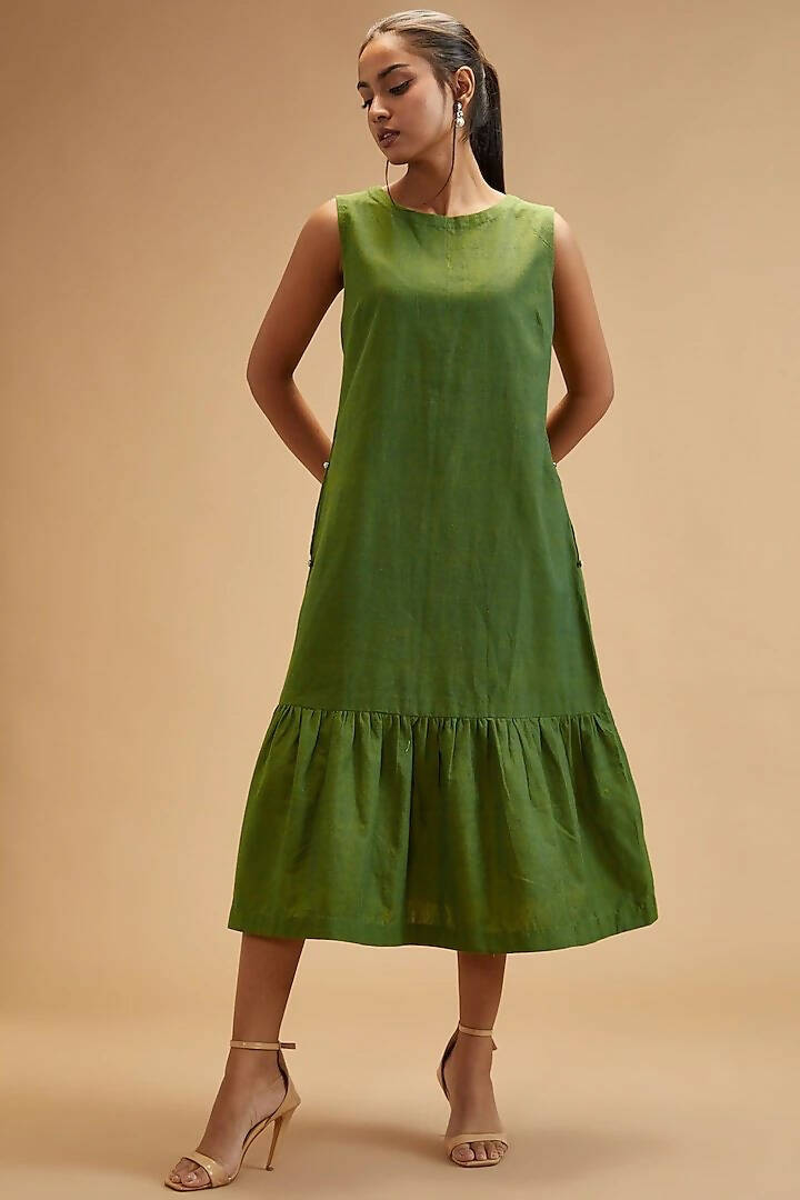 Basil Green Sleeveless Dress