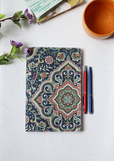 Blue Printed Soft Cover Handmade Notebook