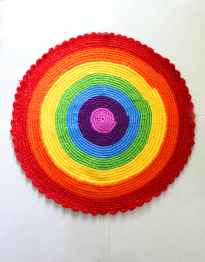 Rainbow Crochet Upcycled Mat