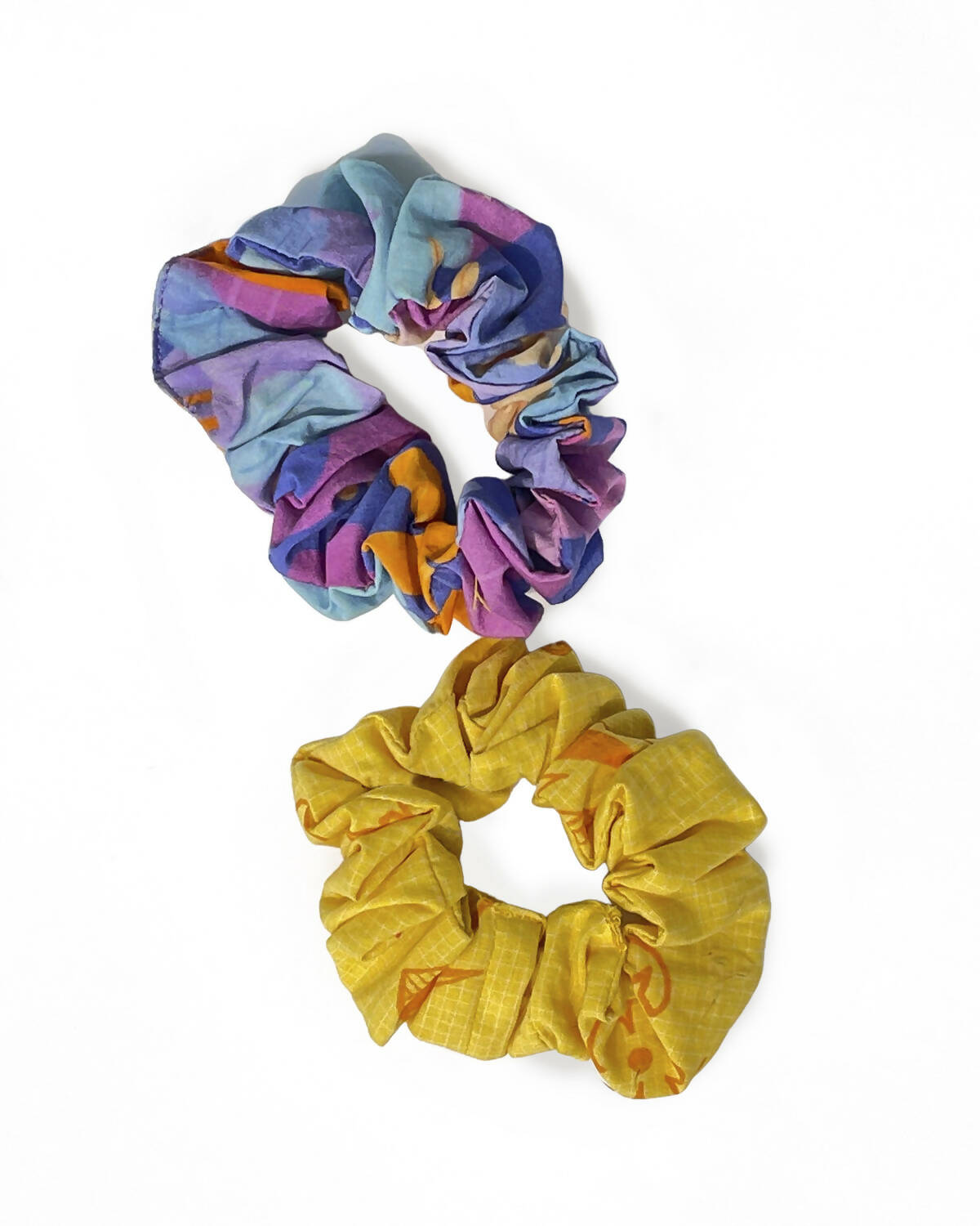 Two Upcycled Cotton Scrunchies Wonder Wander & Daffy