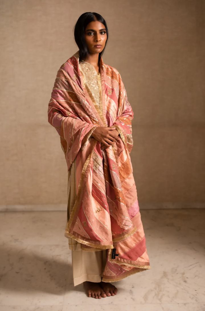 Pink-Beige Dupatta