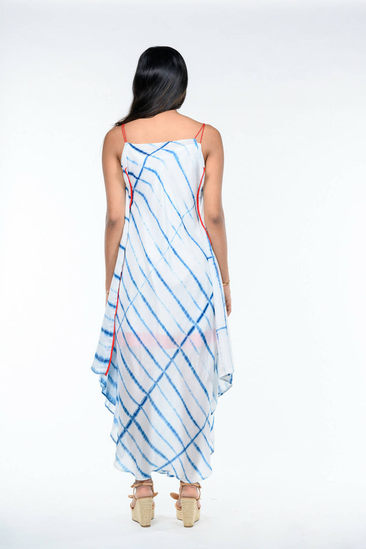 Cowl Neck Shibori Dress