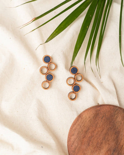 Unity fabric wooden earring