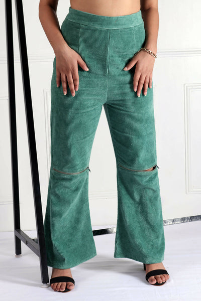 Lea Myrtle Green Corduroy Pants