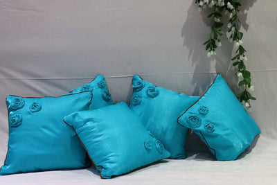 Turquoise Silk Cushion Cover Set