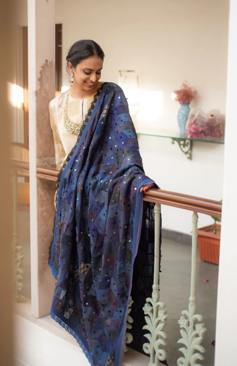 Navy Blue Dupatta