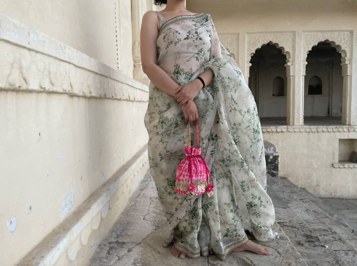 Pink Shibori Potli Bag