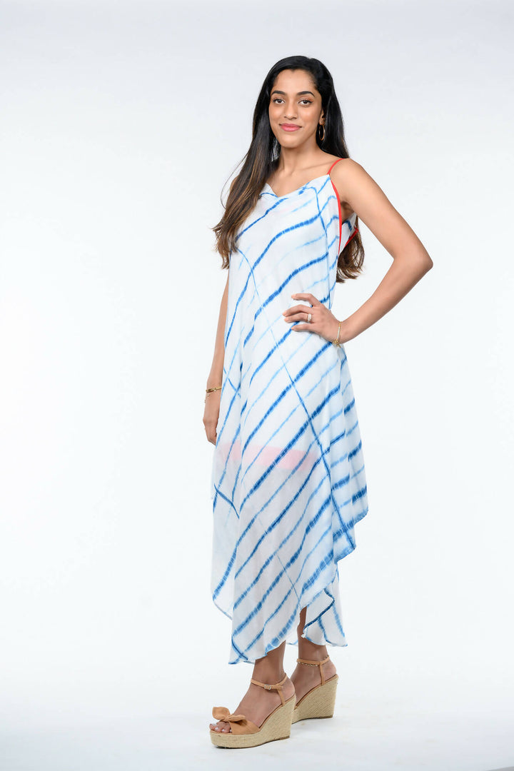 Cowl Neck Shibori Dress