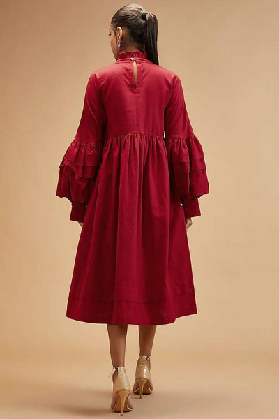 Scarlet Red Victorian Dress