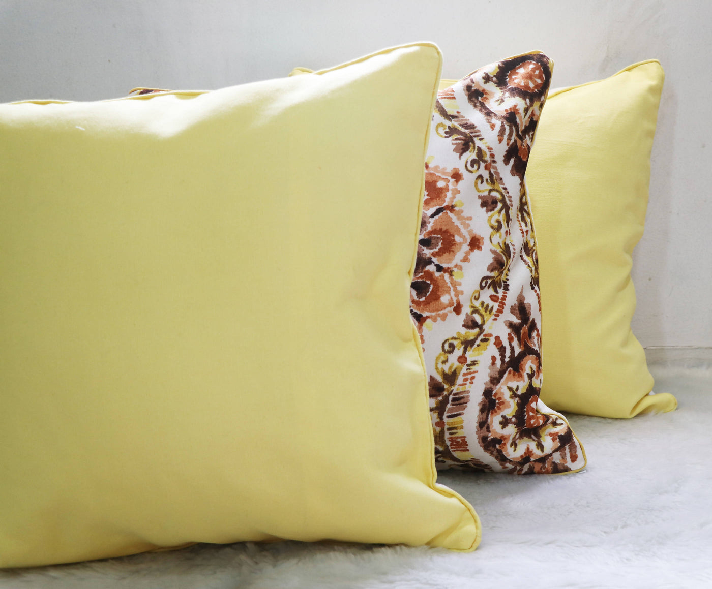 Yellow Flora Bloom Cushion Covers
