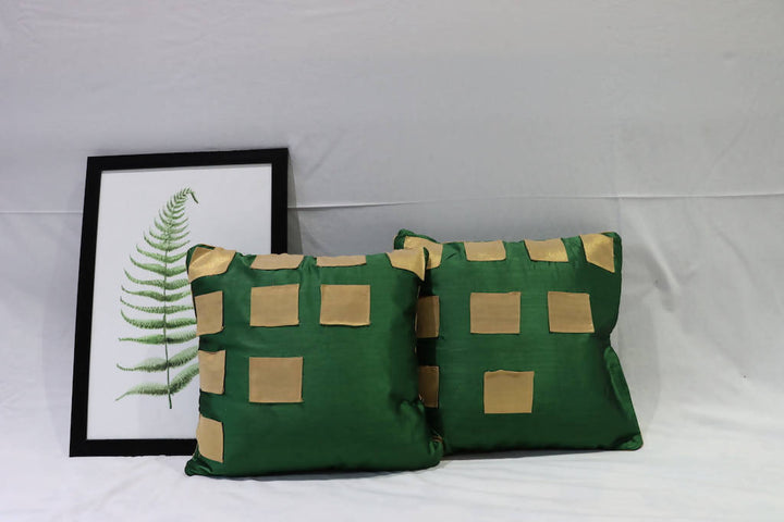 Green Golden Cushion Cover Set