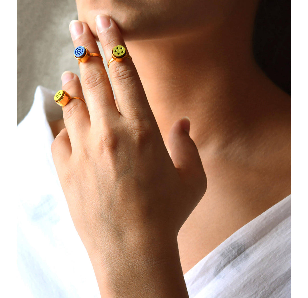 Phool Haldi Midi Ring