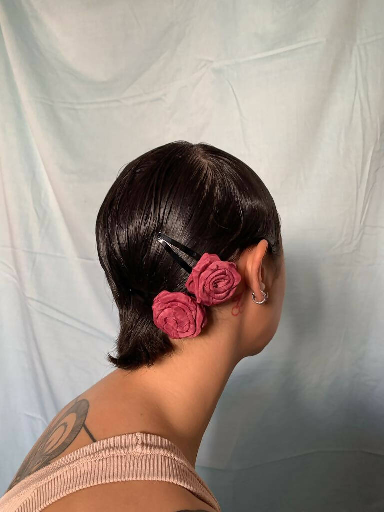 Pink Rose Clip Set