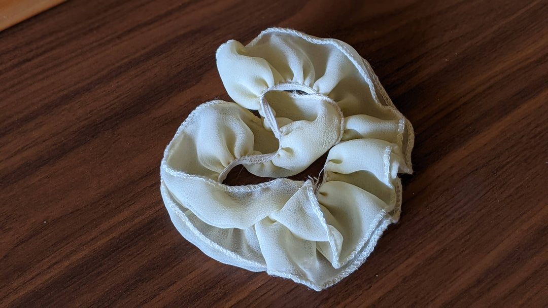 Cream Frilly Scrunchie