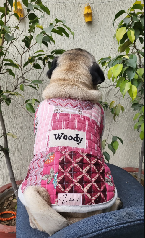 Customizable Pink Pet patchwork quilted jacket