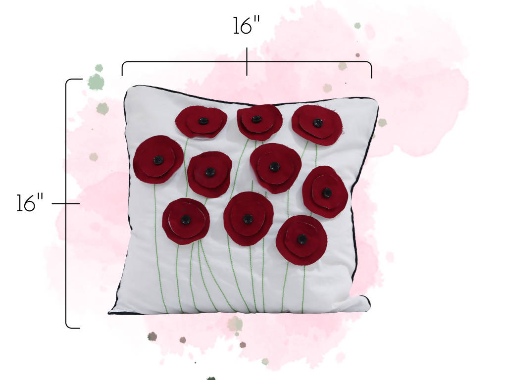 Maroon Button Cushion Covers