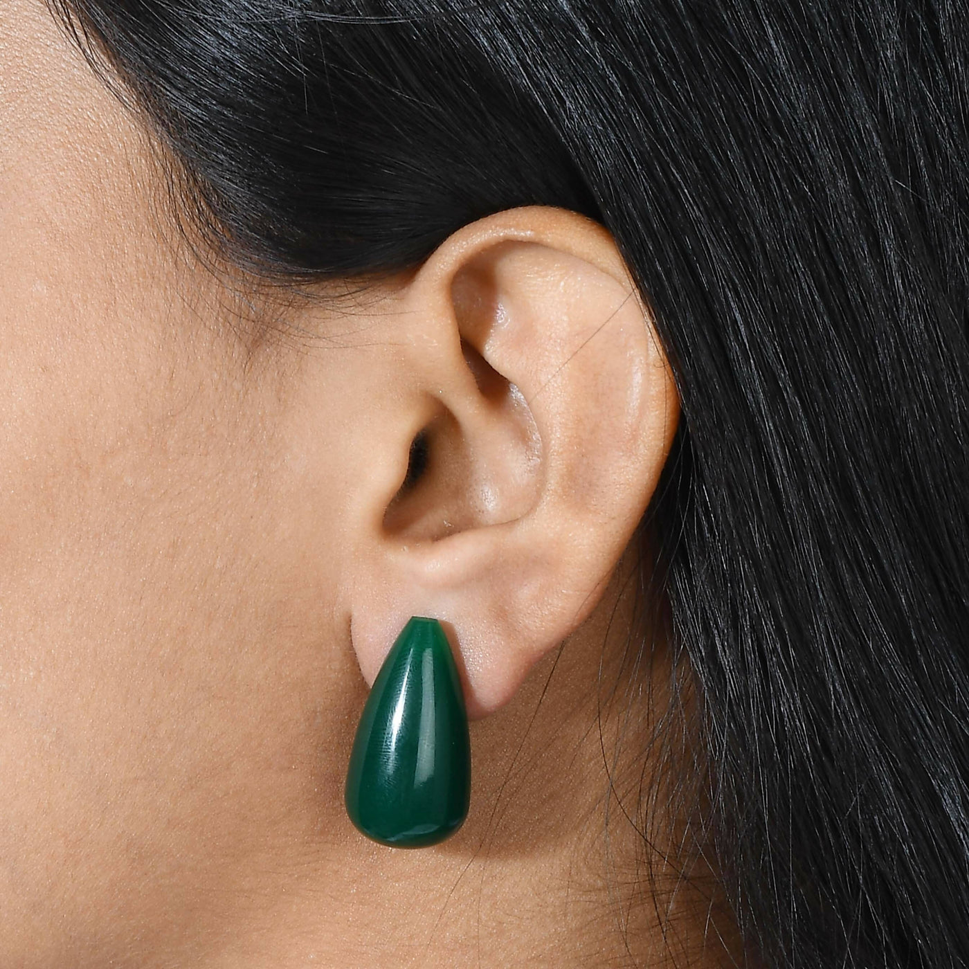 Green Jade Drop Earring