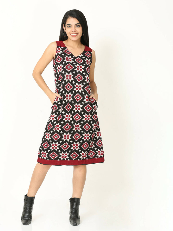 Double ikat shift dress