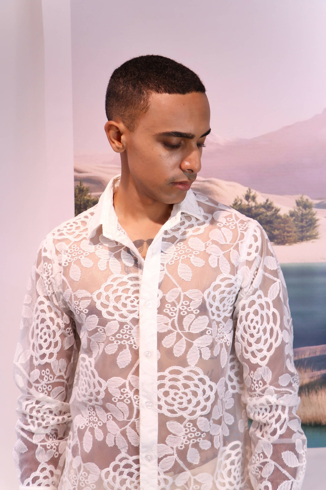 White Floral Shirt