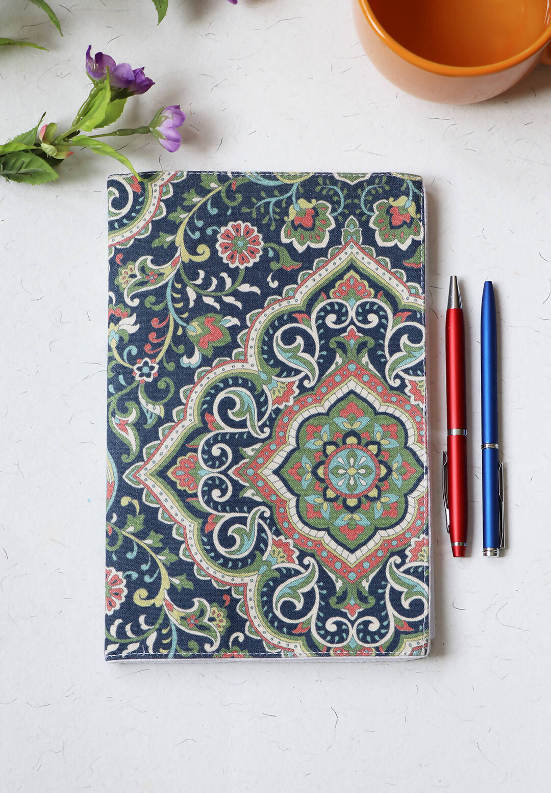 Blue Printed Soft Cover Handmade Notebook