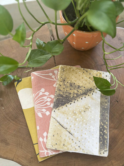 Printed Soft Cover Handmade Notebooks - Set Of 3