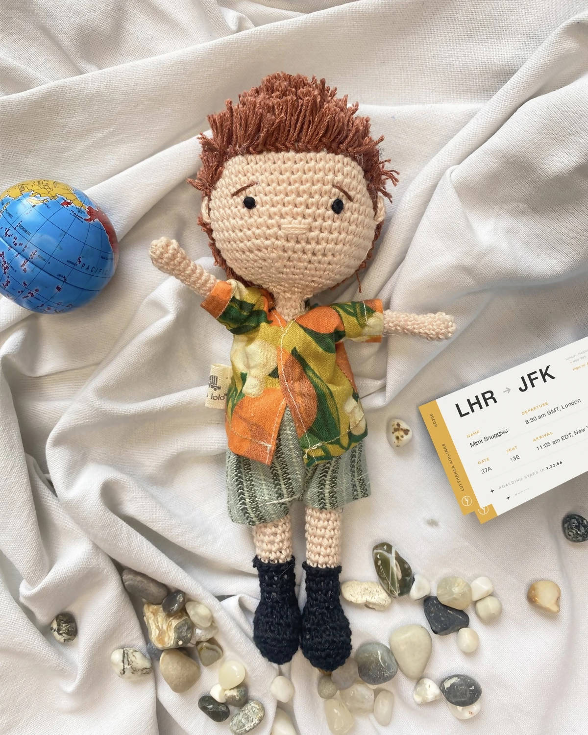 Mimi Snuggles' Upcycled Crochet Doll